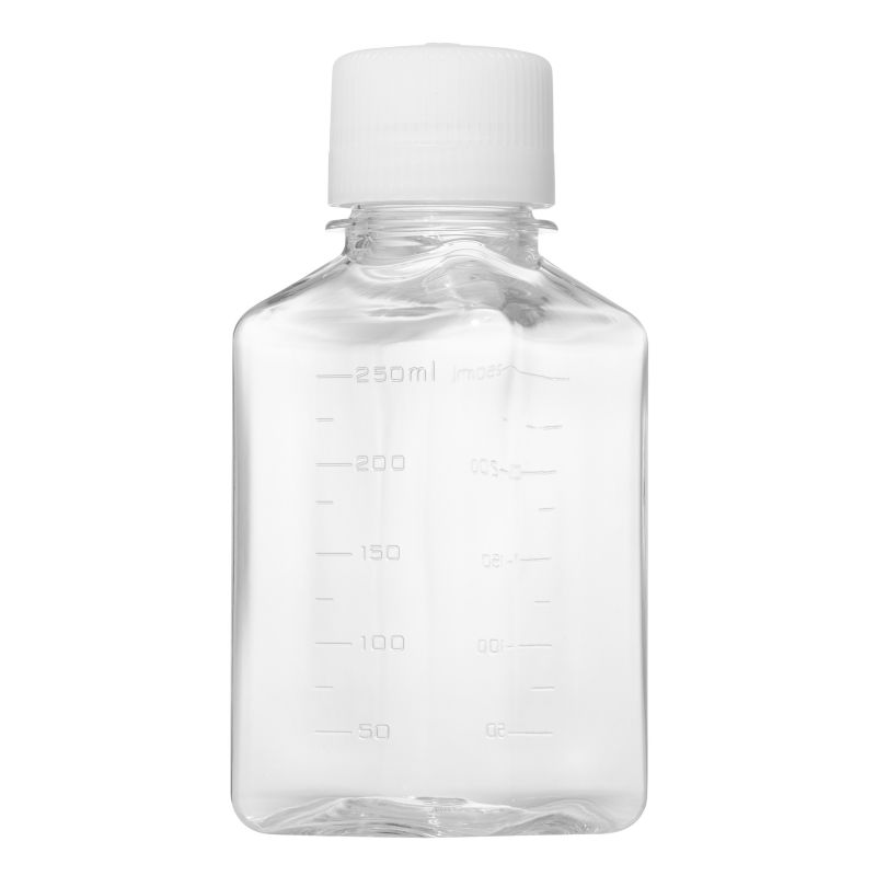 Botellas de medios cuadrados de PET de 250 ml Botellas de medios de plástico PETG esterilizadas