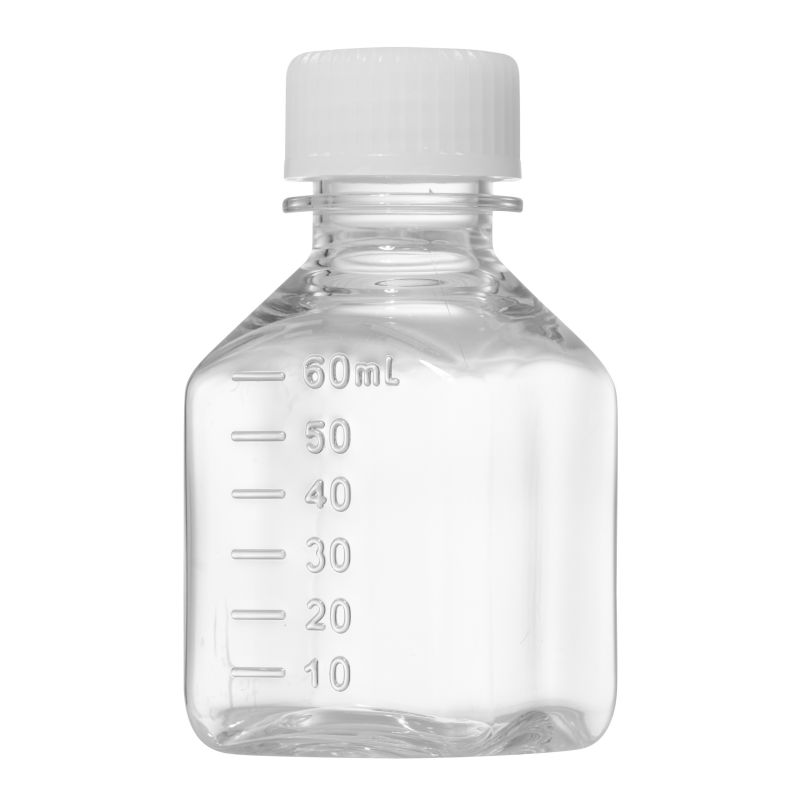Botella mediana cuadrada 125ml PETG botellas medianas cuadradas esterilizadas