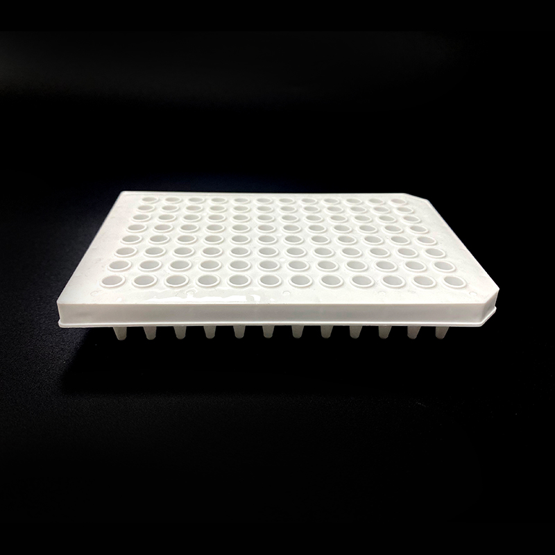 Placa de PCR de color blanco azul de 0,1 ml impresa con faldón completo